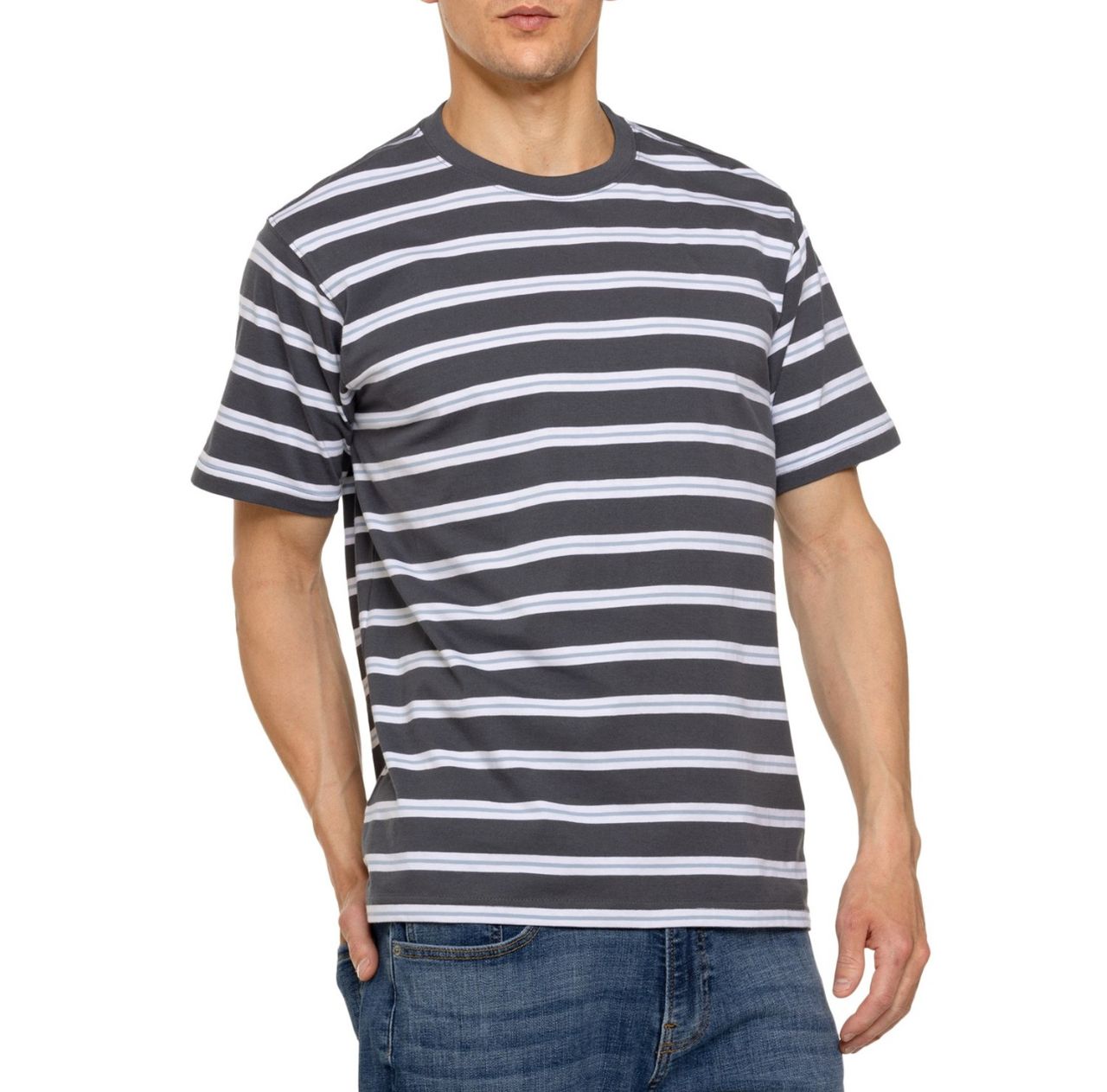 Dickies Skateboarding Stripe T-Shirt - Short Sleeve (CHARCOAL MINI STRIPE)