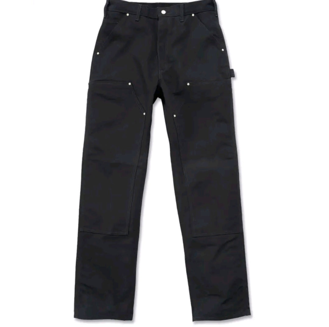 CARHARTT LOOSE FIT FIRM DUCK DOUBLE FRONT UTILITY WORK PANT (BLACK)