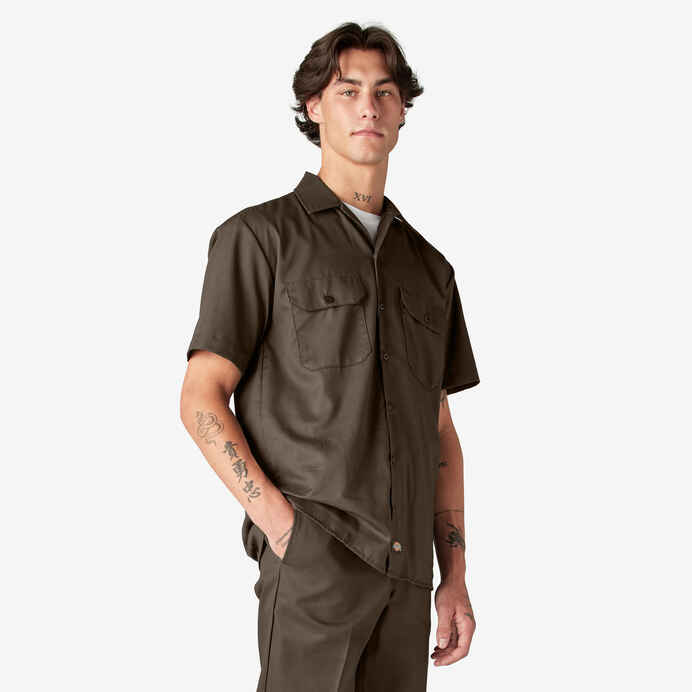 DICKIES SHORT SLEEVE WORKSHIRT (MUSHROOM)