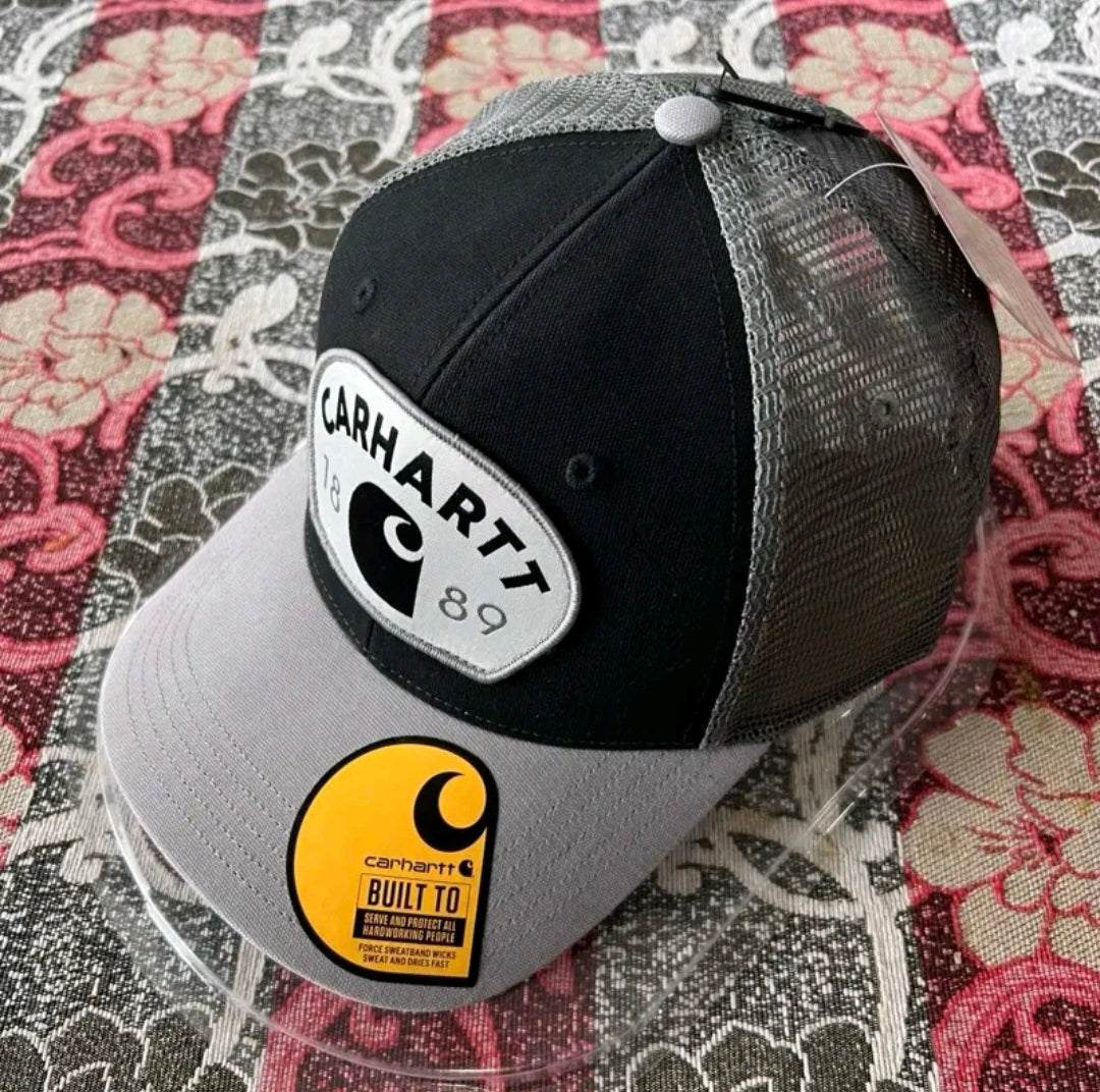CARHARTT CANVAS MESHBACK 1889 PATCH CAP (ASPHALT)