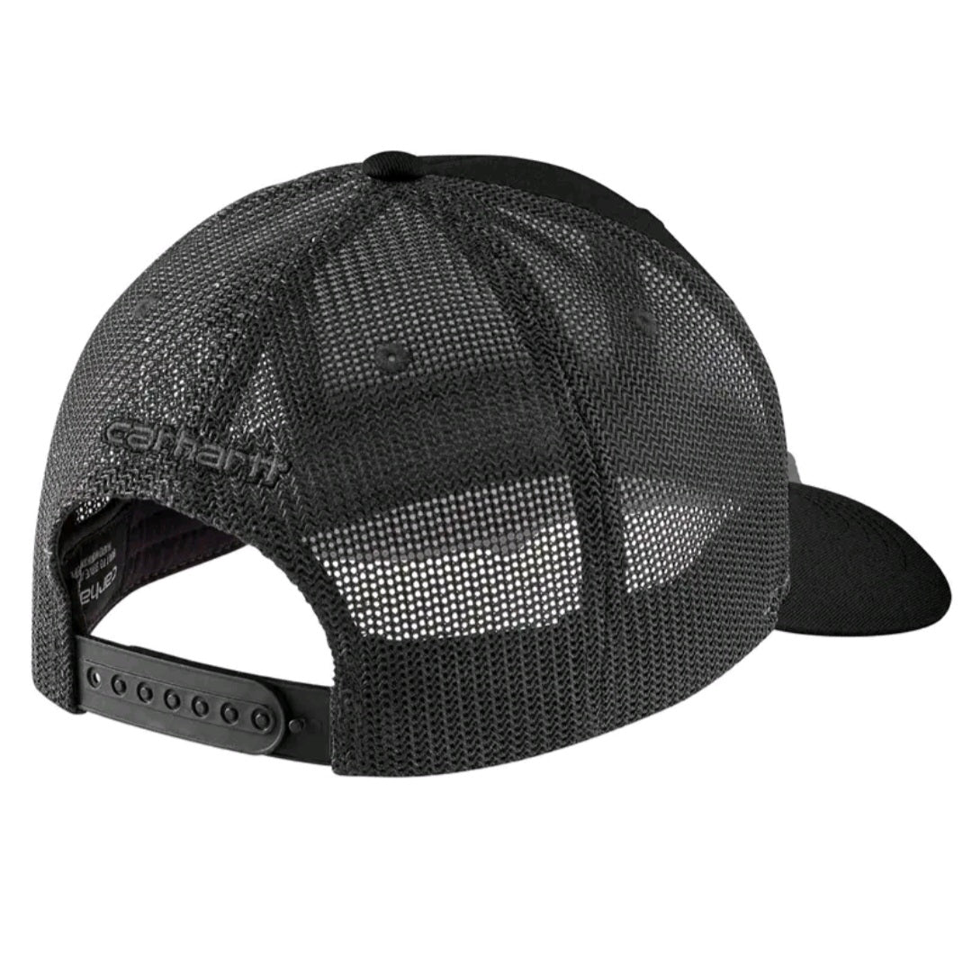 CARHARTT RUGGED FLEX TWILL MESHBACK LOGO PATCH CAP (BLACK)