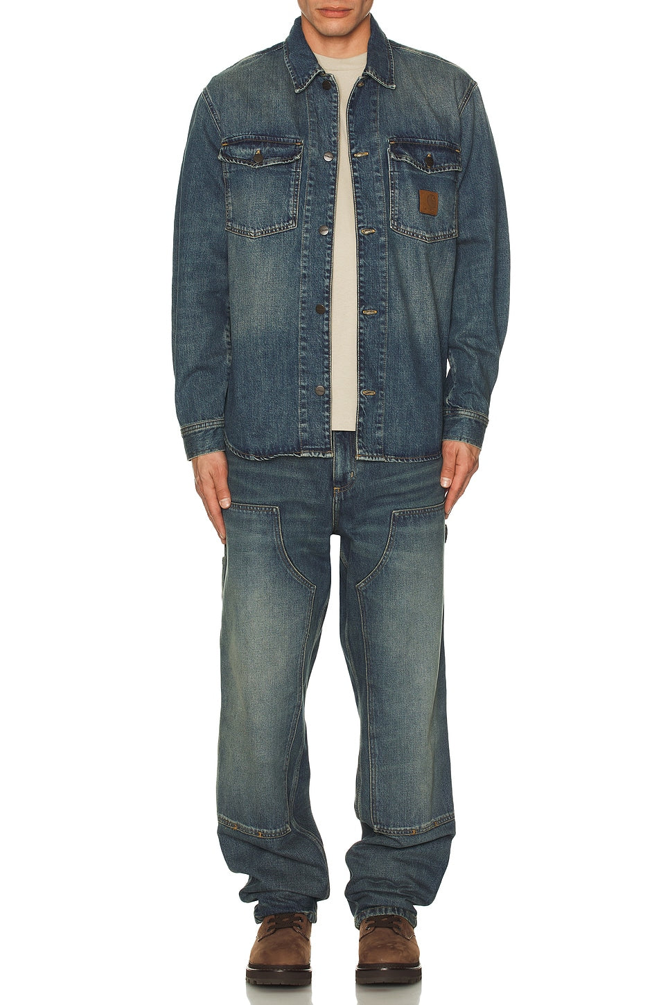 CARHARTT LINCOLN SHIRT JACKET BLUE (WORN USED WASH)