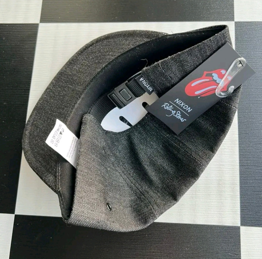 NIXON x THE ROLLING STONES STRAPBACK CAP, LIMITED EDITION (BLACK)