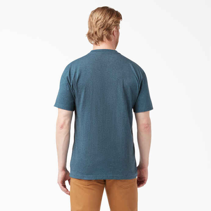 DICKIES HEAVYWEIGHT HEATHERED SHORT SLEEVE POCKET T-SHIRT (BALTIC BLUE HEATHER)