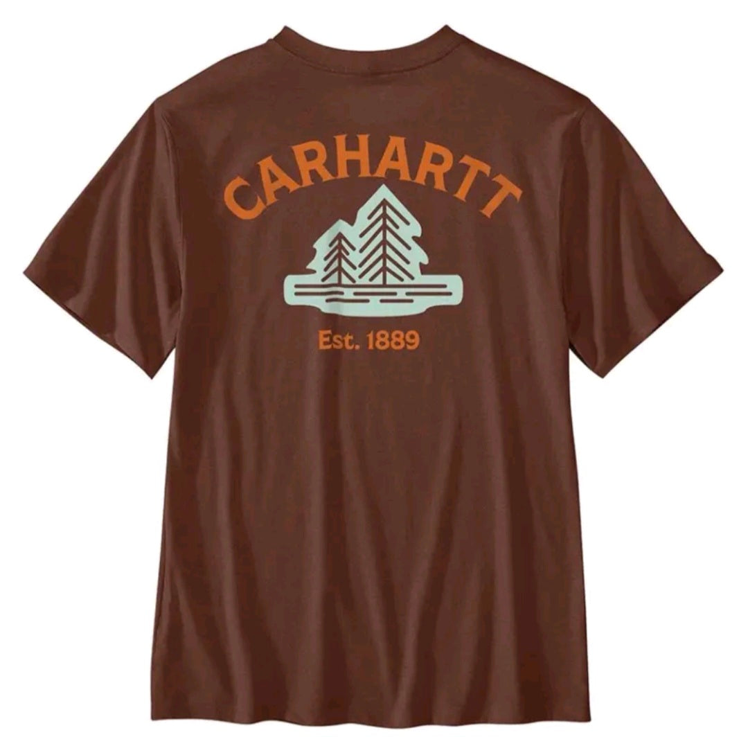 CARHARTT RELAXED FIT LIGHTWEIGHT SHORT SLEEVE POCKET TREE GRAPHIC TSHIRT (MOCHA HEATHER)