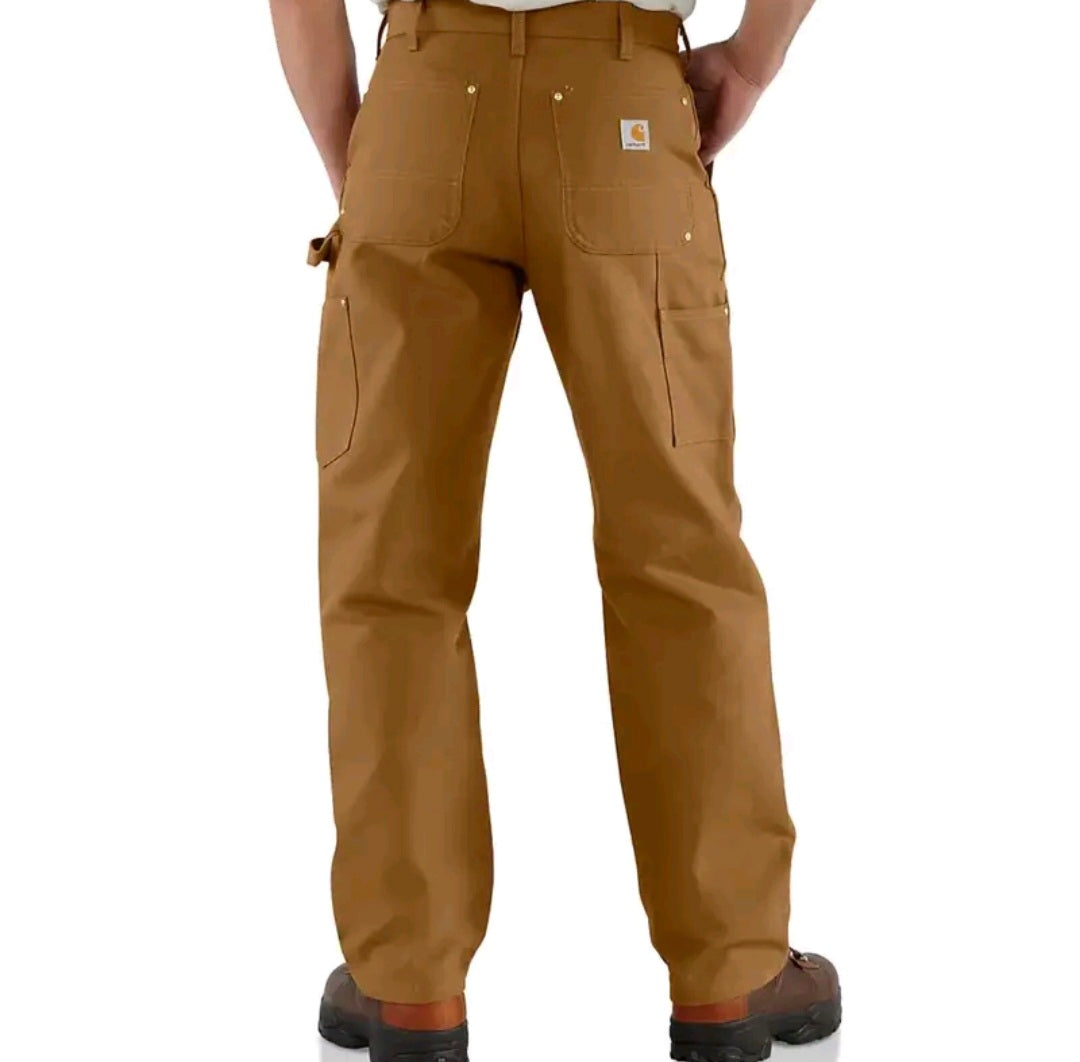 CARHARTT LOOSE FIT FIRM DUCK DOUBLE FRONT UTILITY WORK PANT (BROWN)
