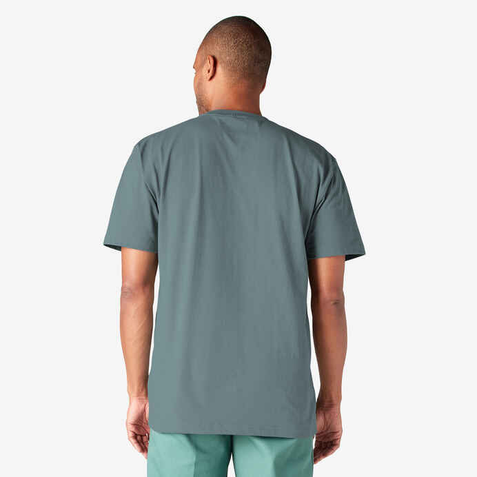 DICKIES HEAVYWEIGHT SHORT SLEEVE POCKET T-SHIRT (SMOKE BLUE)