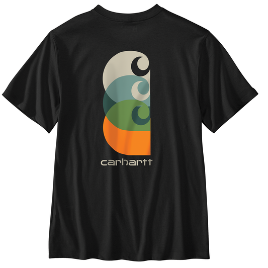CARHARTT RELAXED FIT LIGHTWEIGHT POCKET SHORT SLEEVE C GRAPHIC TSHIRT (BLACK)