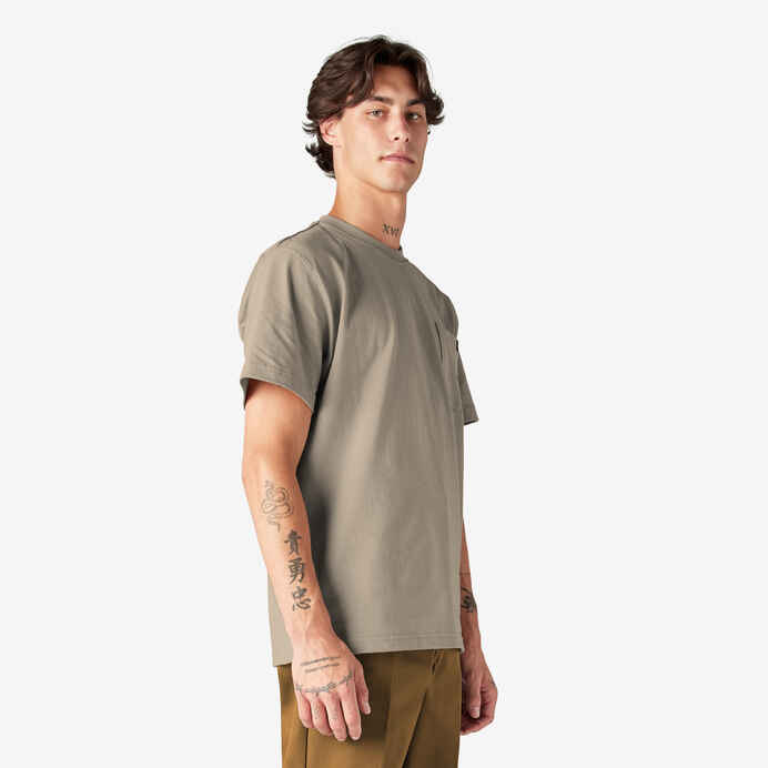 DICKIES HEAVYWEIGHT SHORT SLEEVE POCKET T-SHIRT (DESSERT SAND)