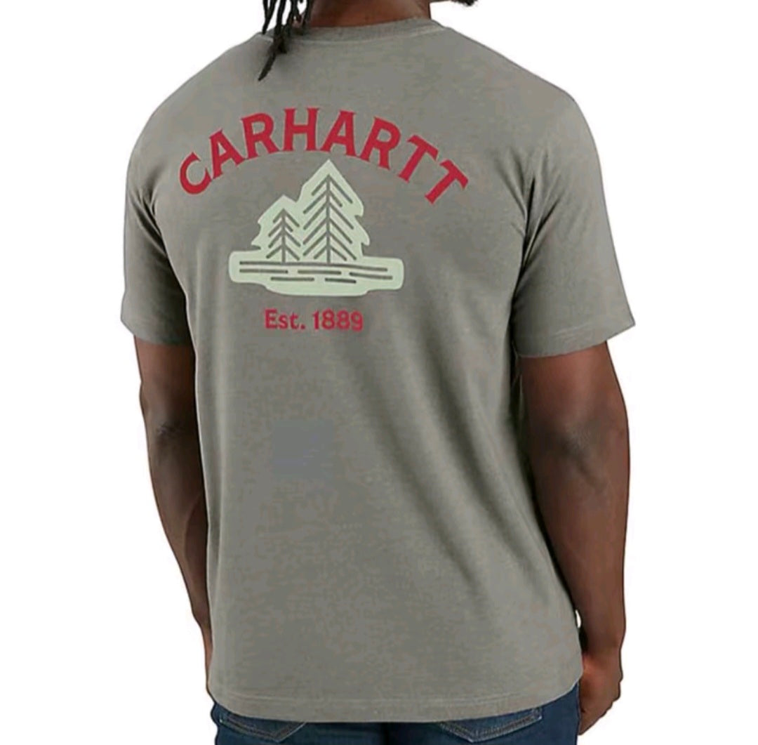 CARHARTT RELAXED FIT
LIGHTWEIGHT SHORT SLEEVE POCKET TREE GRAPHIC TSHIRT (WEATHERED ASH HEATHER)