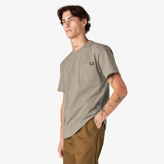 DICKIES HEAVYWEIGHT SHORT SLEEVE POCKET T-SHIRT (DESSERT SAND)