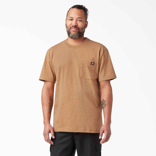 DICKIES HEAVYWEIGHT HEATHERED SHORT SLEEVE POCKET T-SHIRT (BROWN DUCK HEATHER)