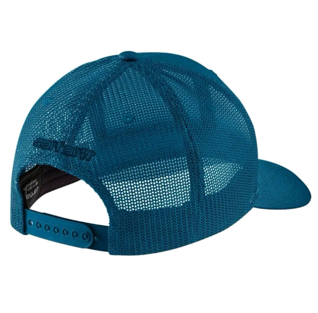 CARHARTT RUGGED FLEX TWILL MESHBACK LOGO PATCH CAP (DEEP LAGOON)