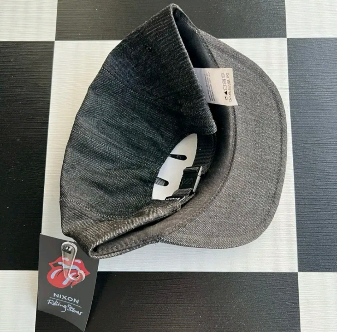 NIXON x THE ROLLING STONES STRAPBACK CAP, LIMITED EDITION (BLACK)