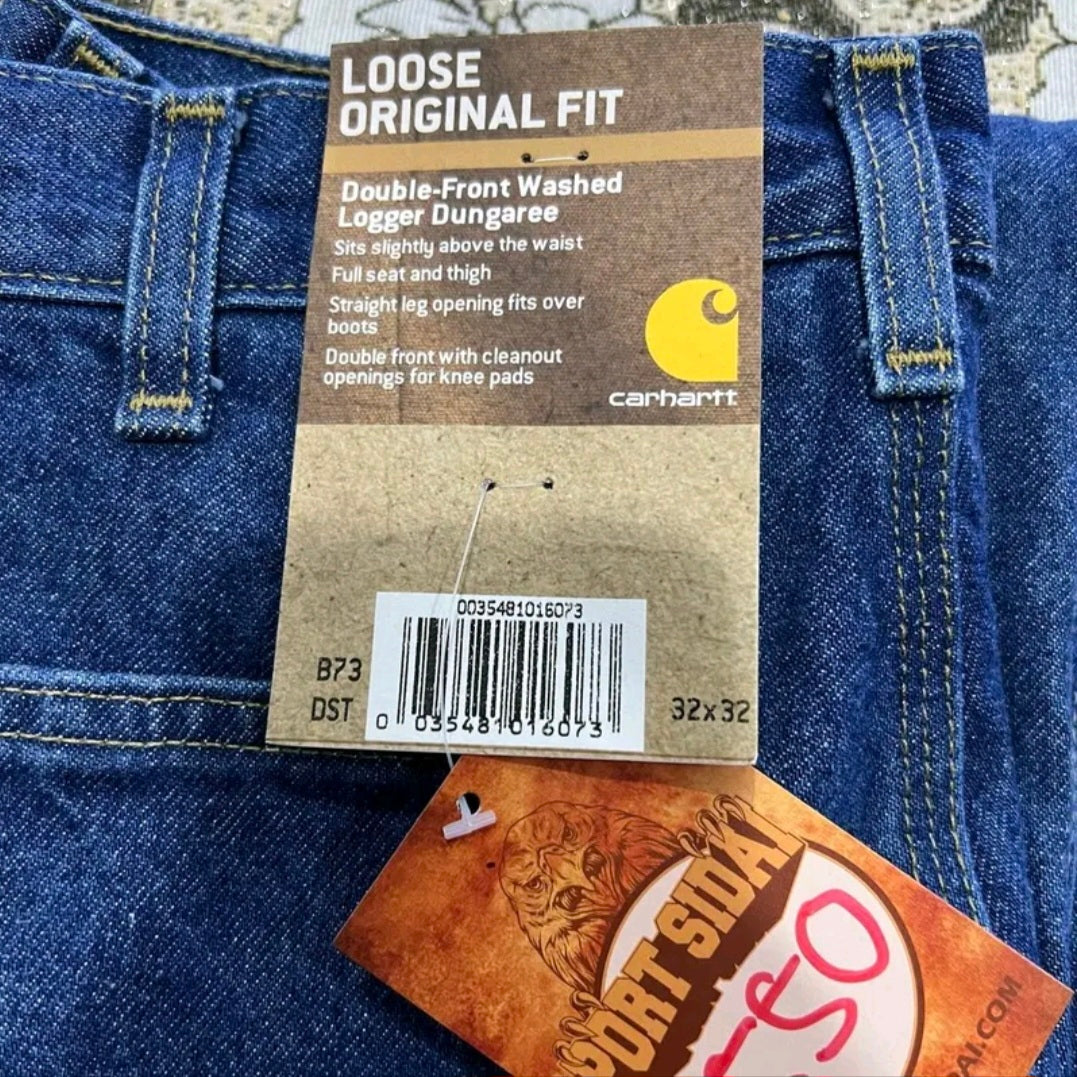 CARHARTT LOOSE ORIGINAL FIT DOUBLE FRONT WASHED LOGGER JEAN (DARKSTONE)