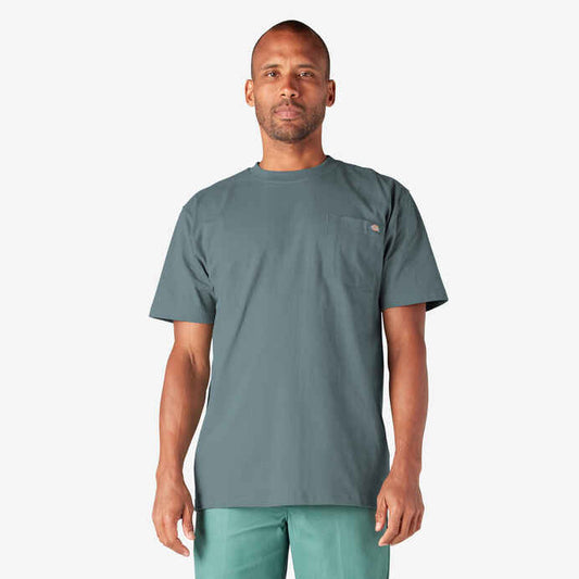 DICKIES HEAVYWEIGHT SHORT SLEEVE POCKET T-SHIRT (SMOKE BLUE)