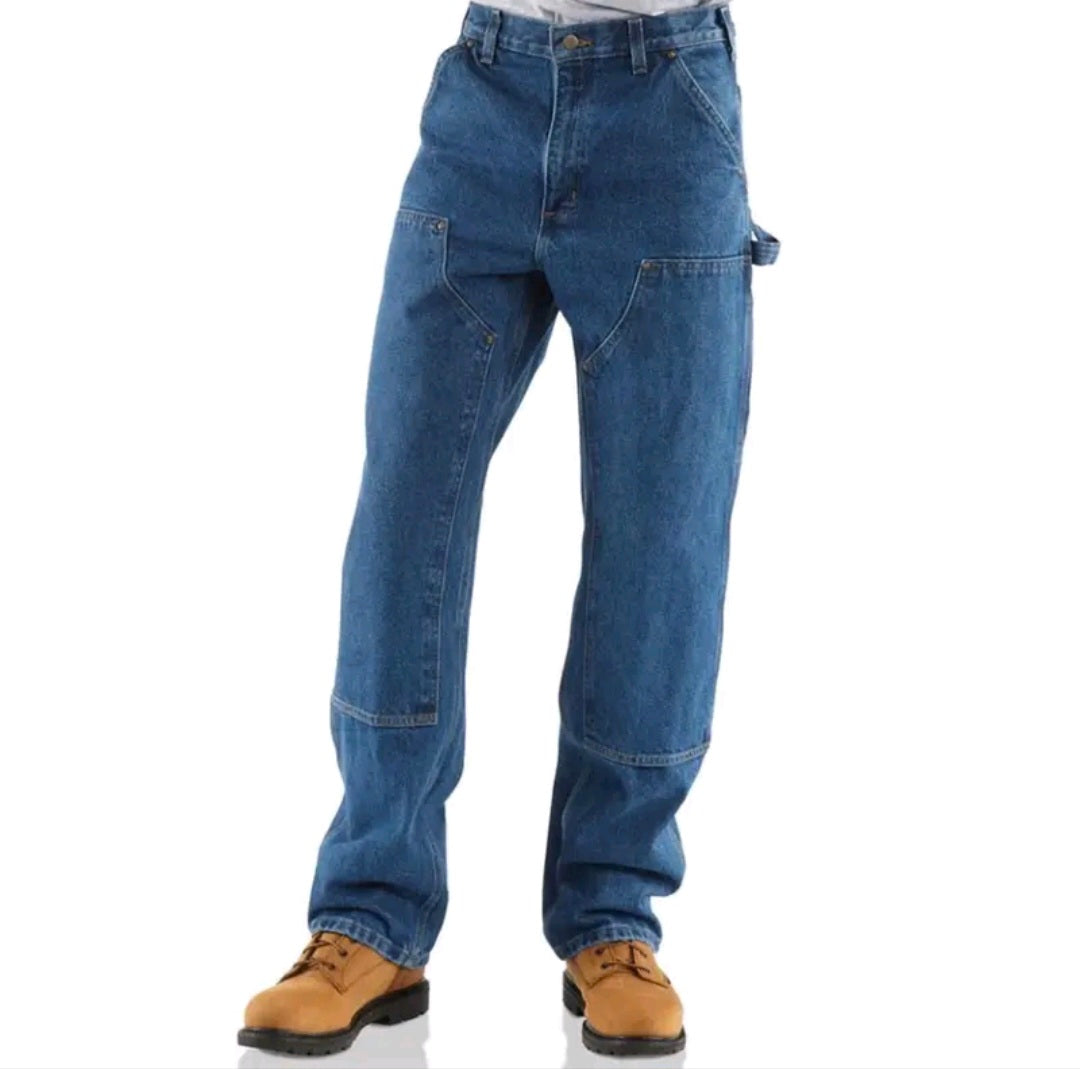 CARHARTT LOOSE ORIGINAL FIT DOUBLE FRONT WASHED LOGGER JEAN (DARKSTONE)