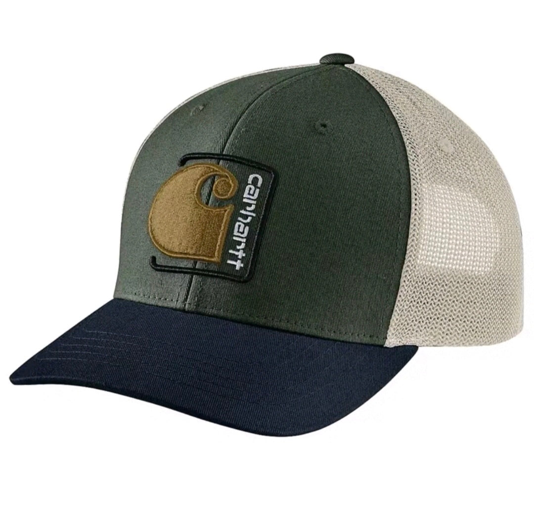 CARHARTT CANVAS MESHBACK C PATCH CAP (FORESTRY GREEN)