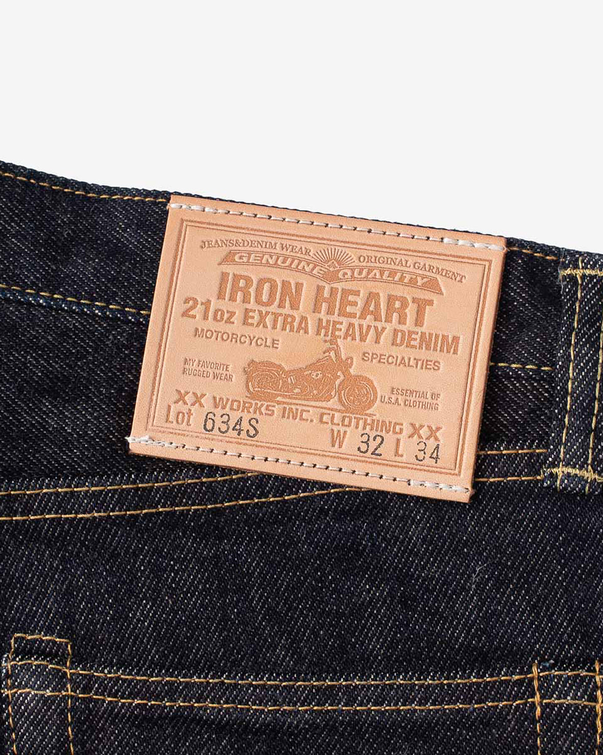 IRON HEART 634S 210Z SELVEDGE DENIM STRAIGHT CUT JEANS - INDIGO
