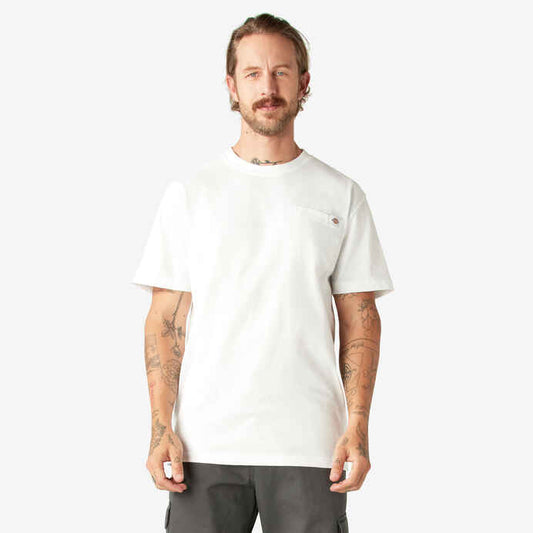 DICKIES HEAVYWEIGHT SHORT SLEEVE POCKET T-SHIRT (WHITE)