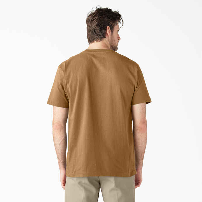 DICKIES HEAVYWEIGHT SHORT SLEEVE POCKET T-SHIRT (BROWN)