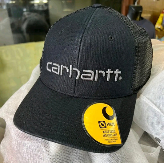 CARHARTT CANVAS MESHBACK LOGO GRAPHIC CAP (BLACK)
