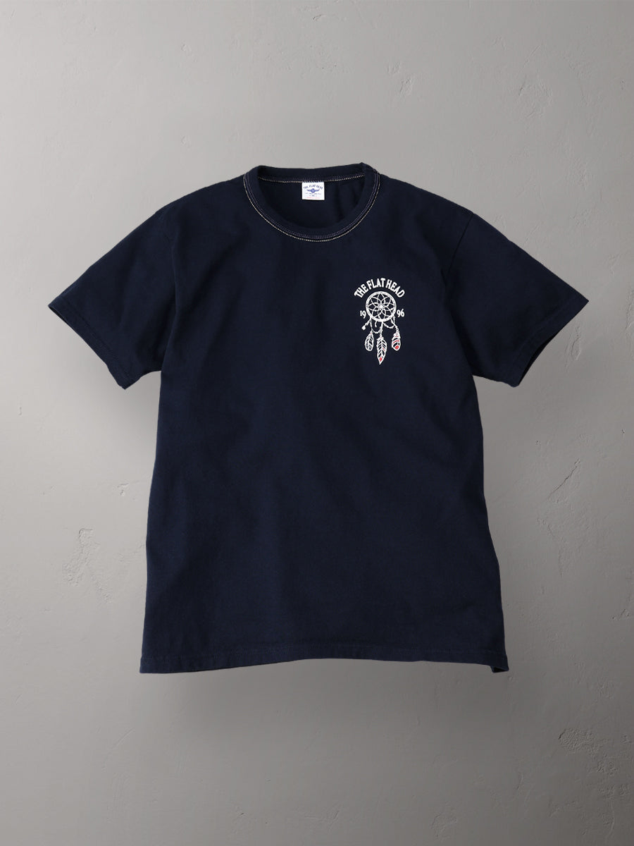 THE FLAT HEAD MOTORCYCLE TSHIRT (NAVY)
