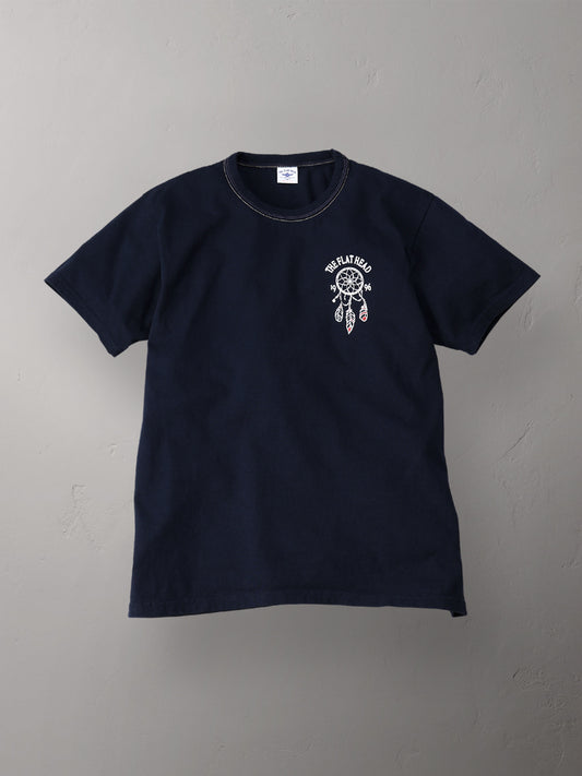 THE FLAT HEAD MOTORCYCLE TSHIRT (NAVY)