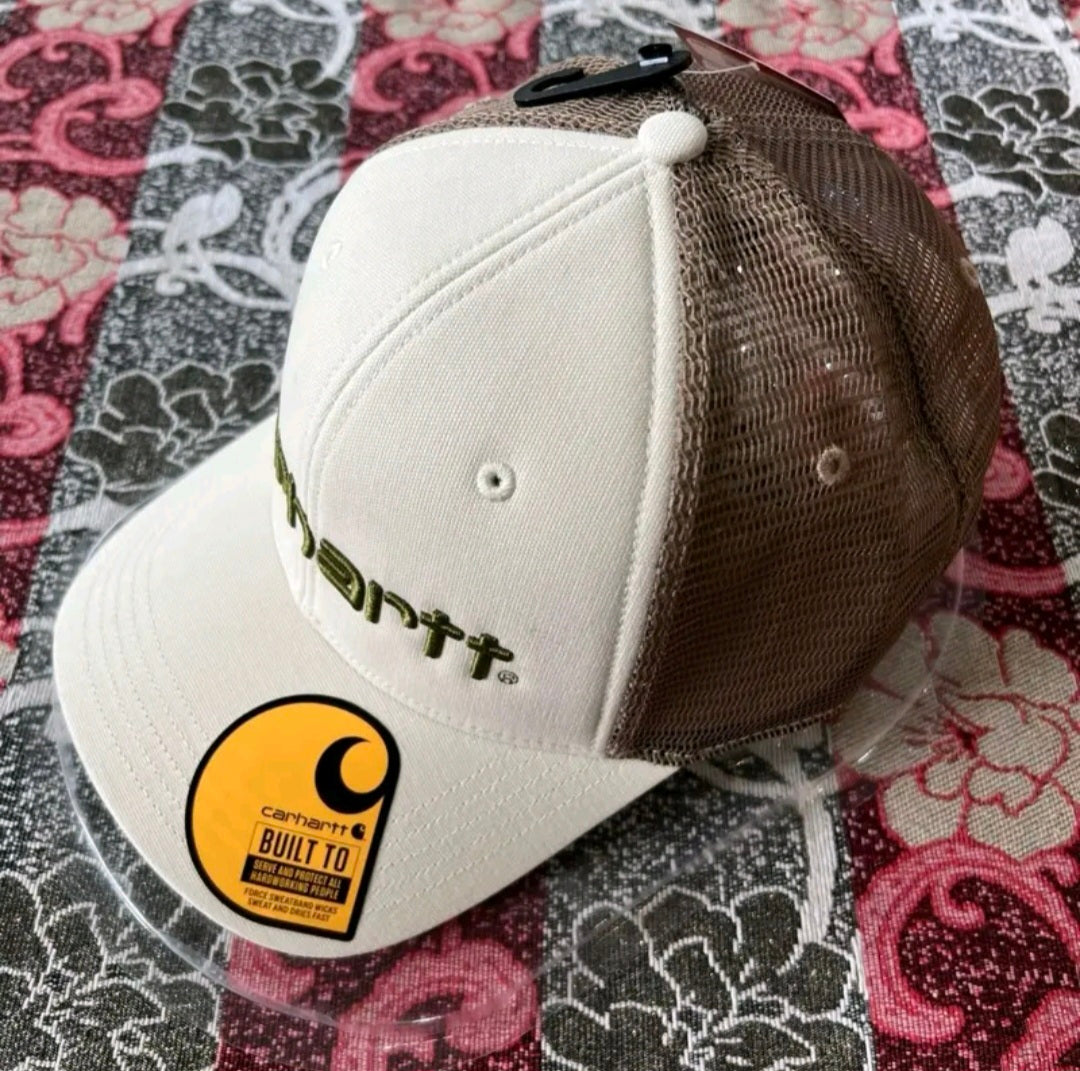 CARHARTT MESHBACK LOGO GRAPHIC CAP (OAT MILK)