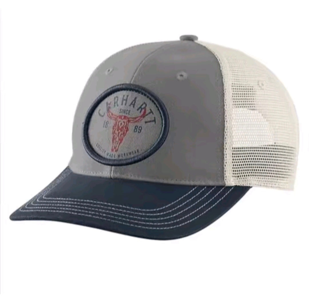 CARHARTT MONTANA CANVAS MESHBACK LONGHORN PATCH CAP (ASPHALT)