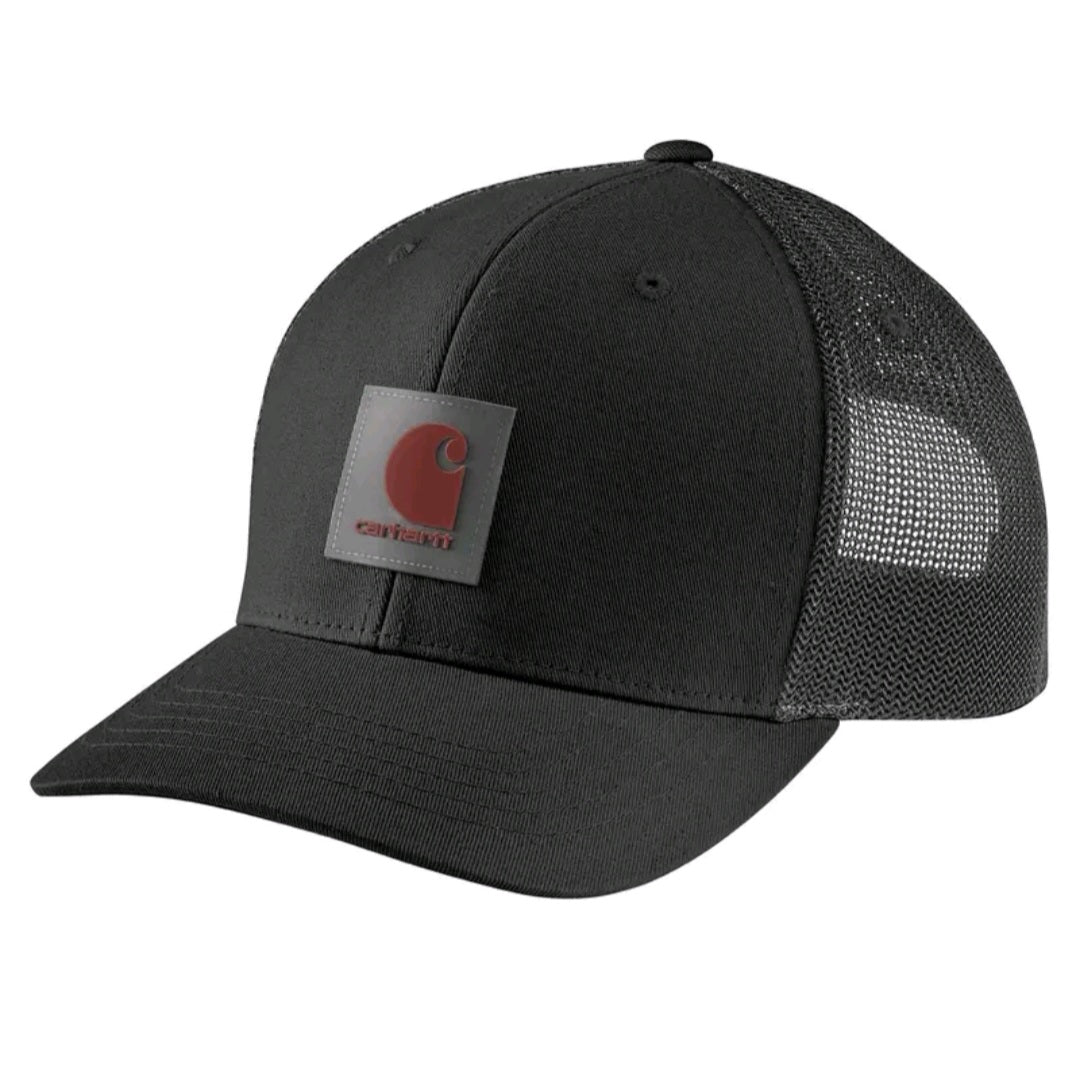 CARHARTT RUGGED FLEX TWILL MESHBACK LOGO PATCH CAP (BLACK)