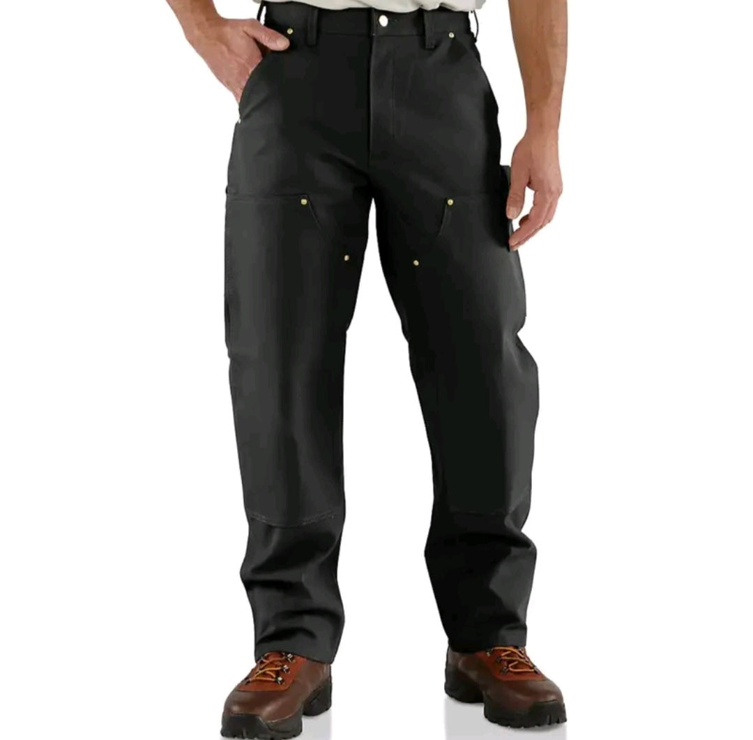 CARHARTT LOOSE FIT FIRM DUCK DOUBLE FRONT UTILITY WORK PANT (BLACK)