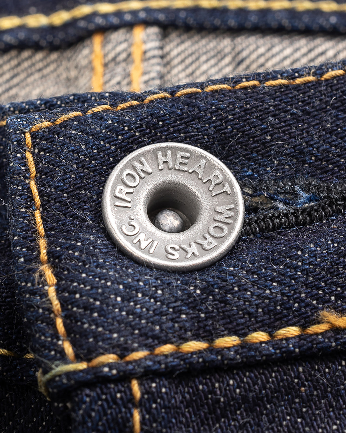 IRON HEART 666 170Z SELVEDGE DENIM SLIM STRAIGHT CUT JEANS - NATURAL INDIGO