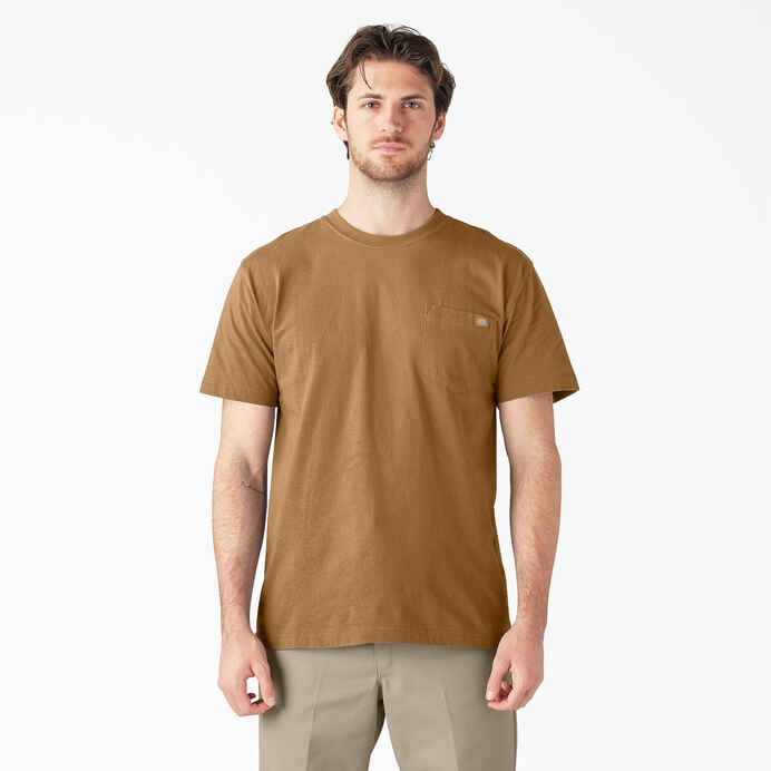DICKIES HEAVYWEIGHT SHORT SLEEVE POCKET T-SHIRT (BROWN)