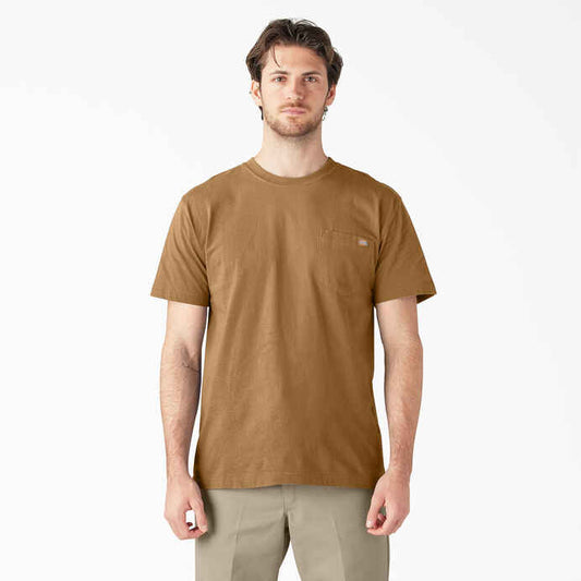 DICKIES HEAVYWEIGHT SHORT SLEEVE POCKET T-SHIRT (BROWN)