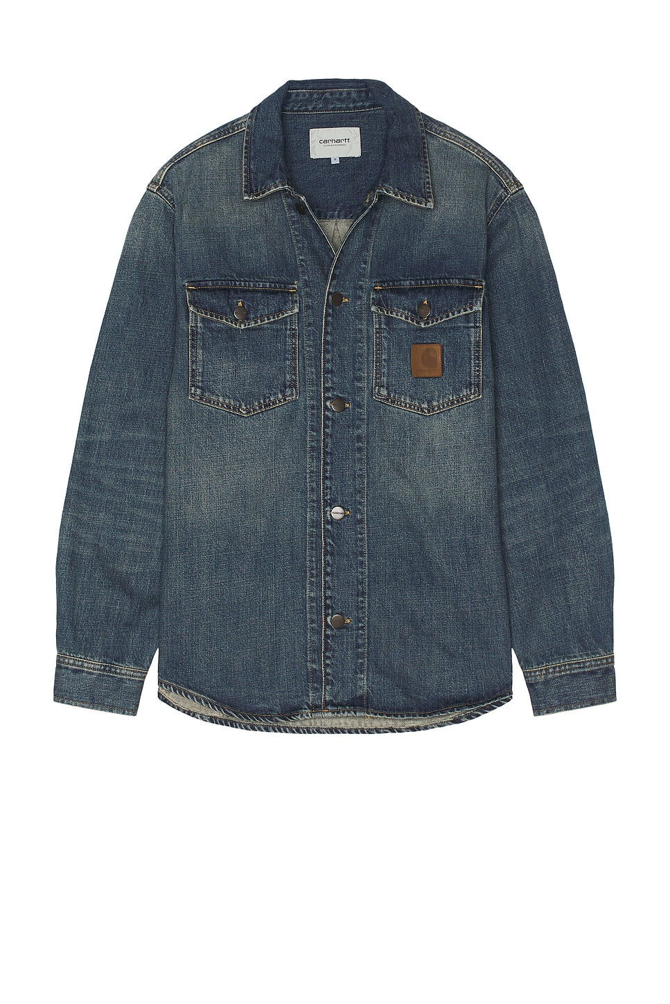 CARHARTT LINCOLN SHIRT JACKET BLUE (WORN USED WASH)