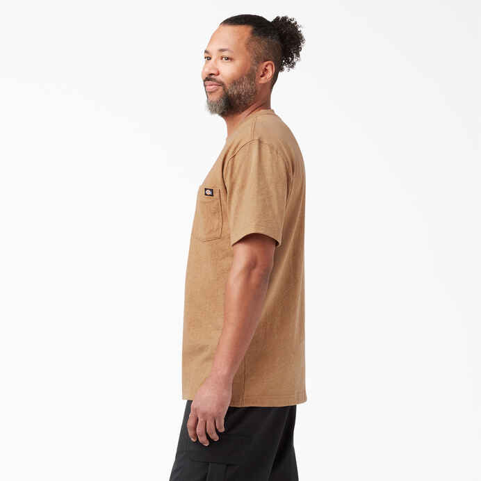 DICKIES HEAVYWEIGHT HEATHERED SHORT SLEEVE POCKET T-SHIRT (BROWN DUCK HEATHER)