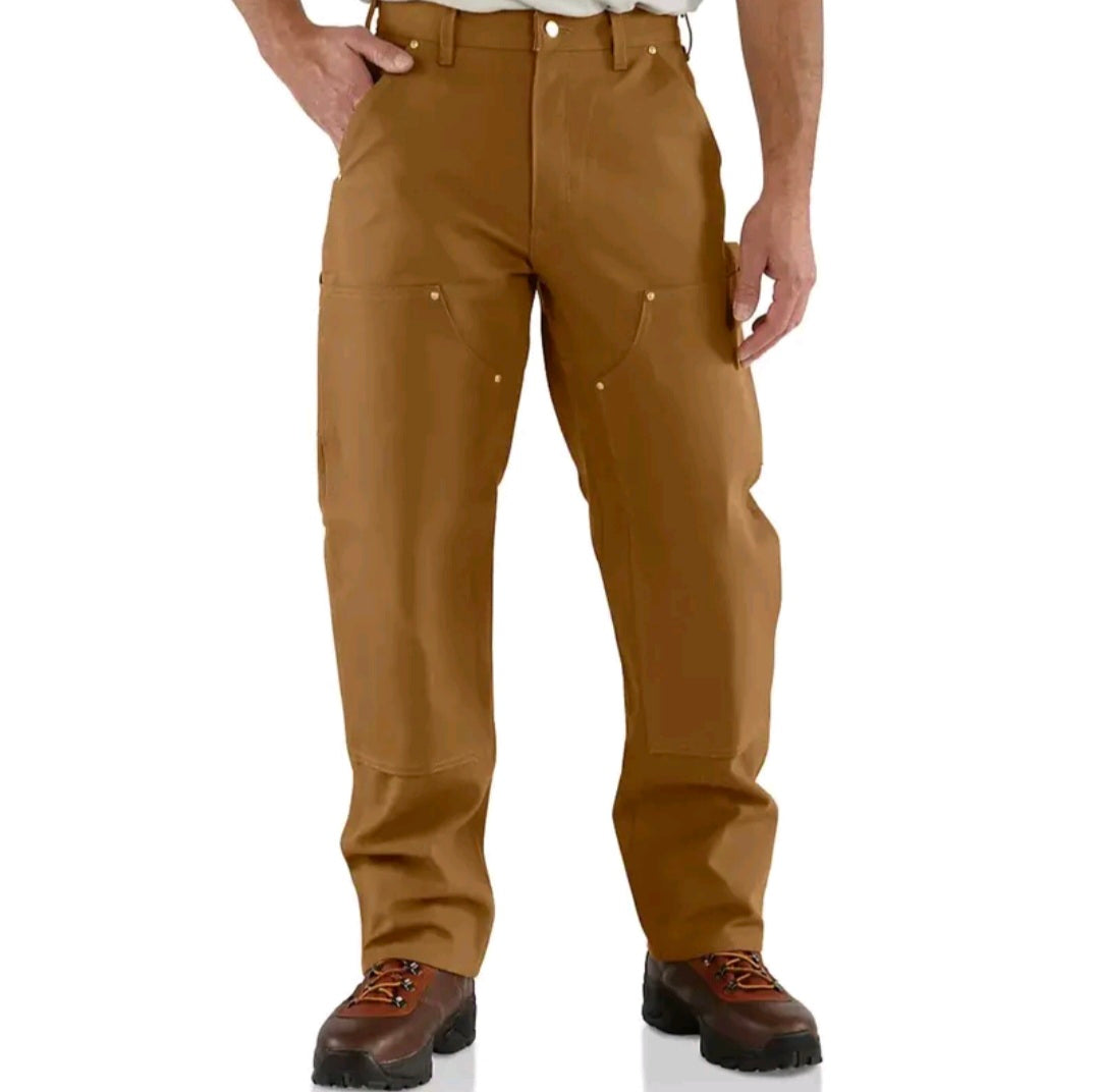 CARHARTT LOOSE FIT FIRM DUCK DOUBLE FRONT UTILITY WORK PANT (BROWN)